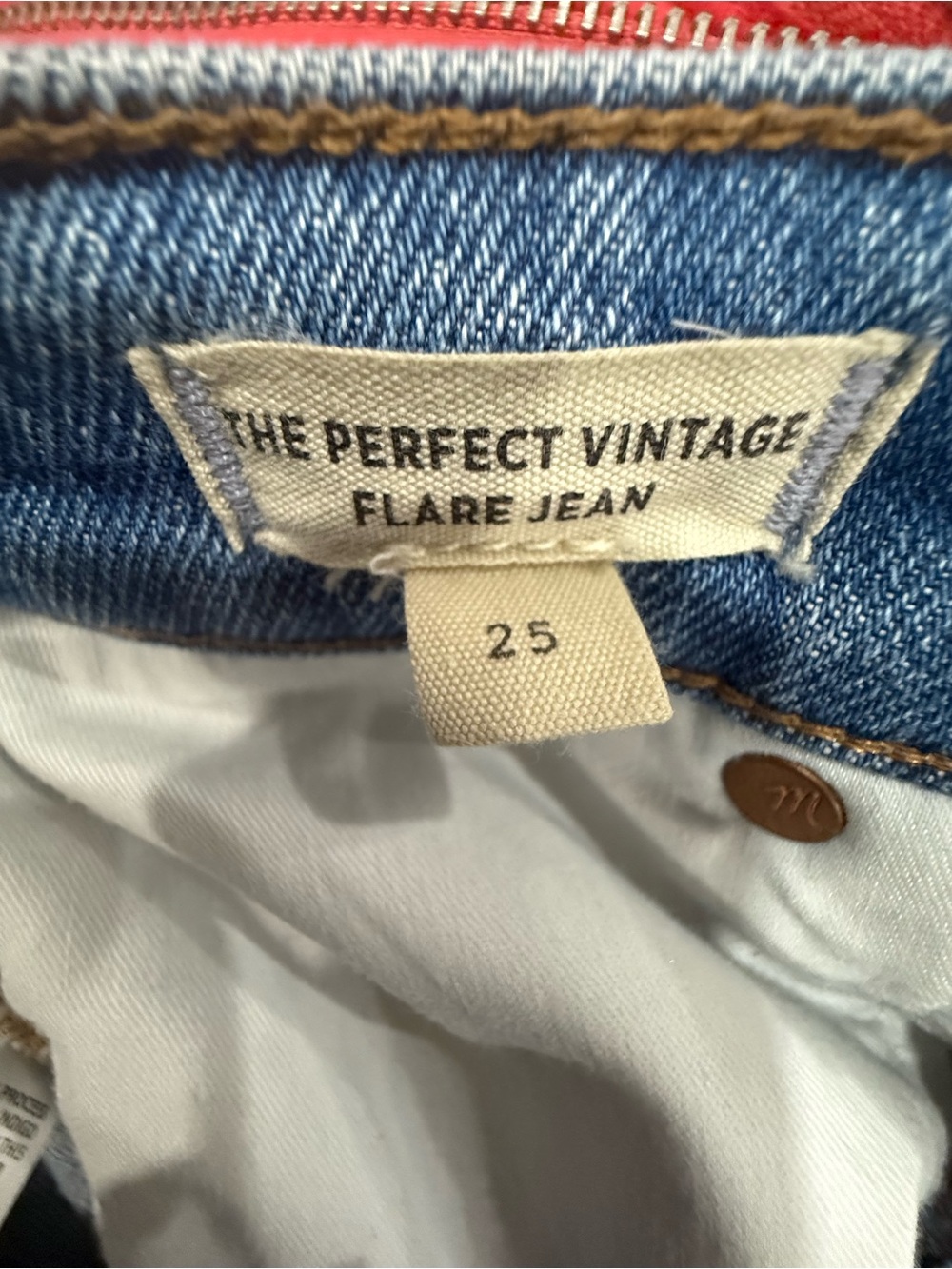 Madewell Perfect Vintage Flare Jeans Womens Size 25 High Rise Light Wash Denim - Picture 11 of 13